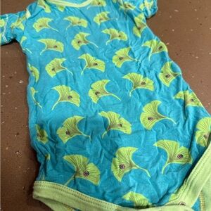 Kickee Pants Teal and Green Onesie